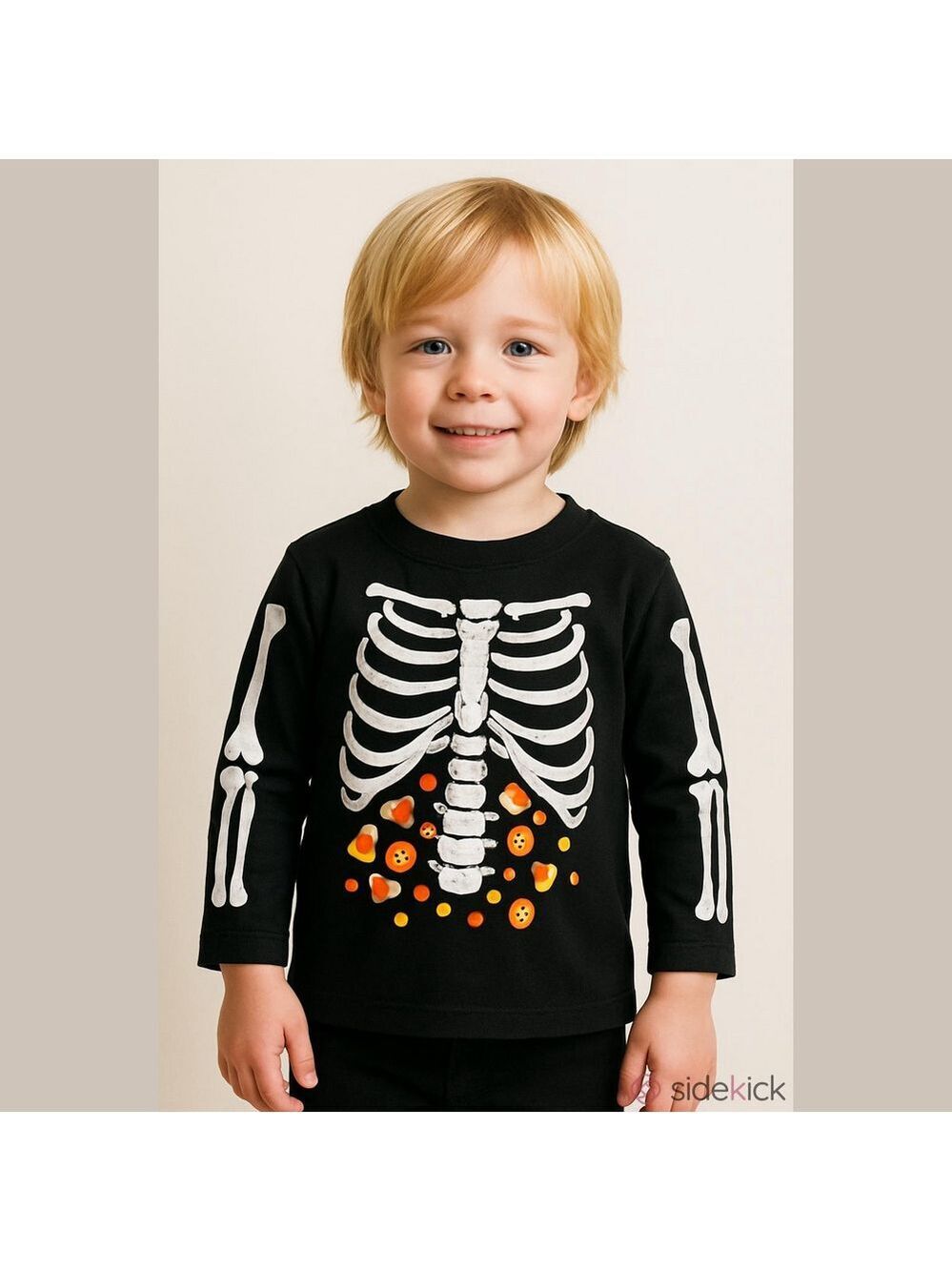 The Children's Place Black Skeleton Tee Boys M
